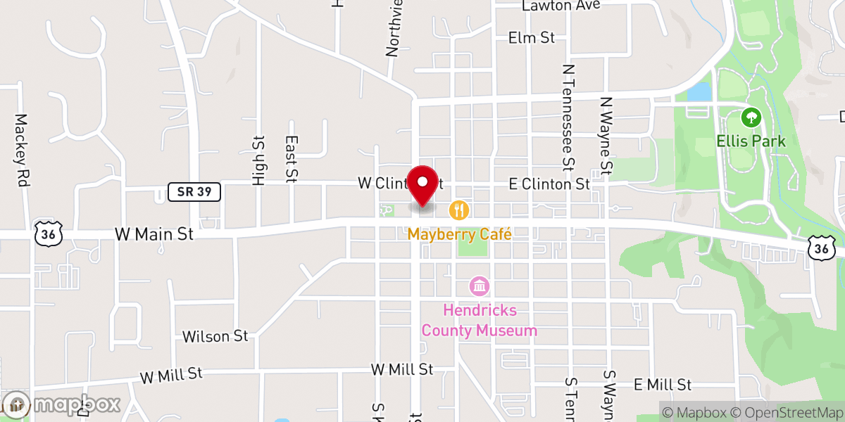 Map showing location of Danville Christian Church