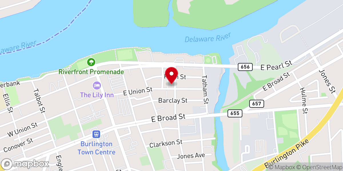 Map showing location of St. Paul Church