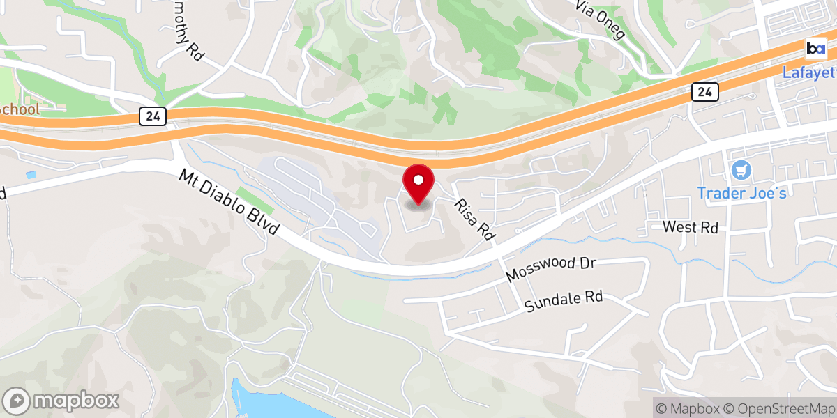 Map showing location of Temple Isaiah of Contra Costa County