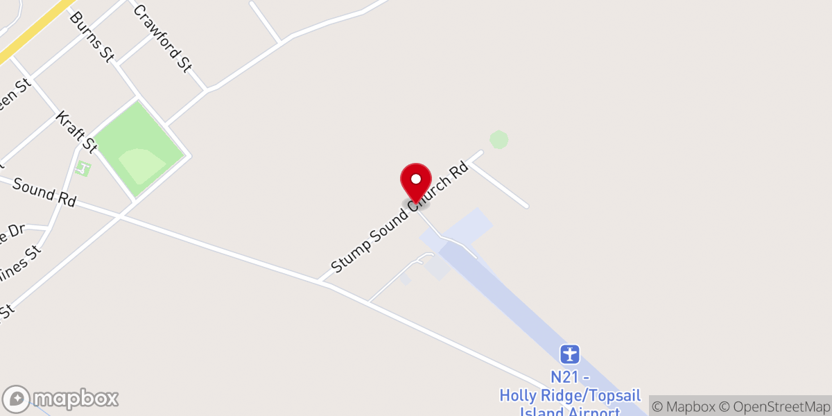 Map showing location of Holly Ridge Airport-N21