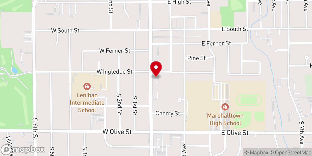 Map showing location of Church of Christ