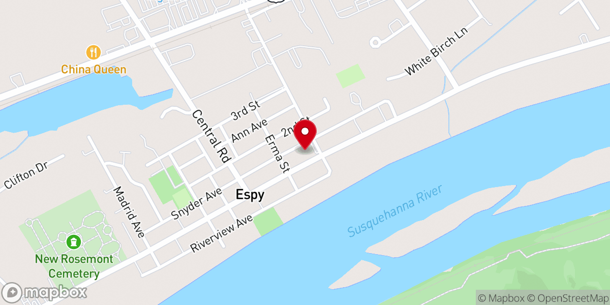 Map showing location of St John's Lutheran Church