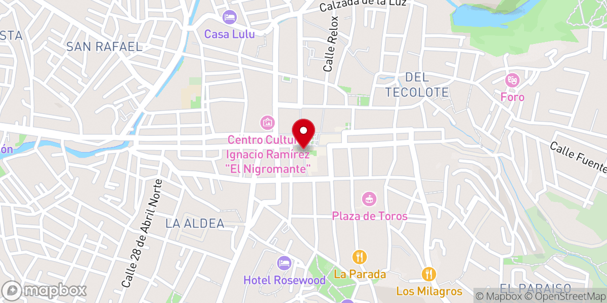 Map showing location of Museo Histórico Casa de Allende