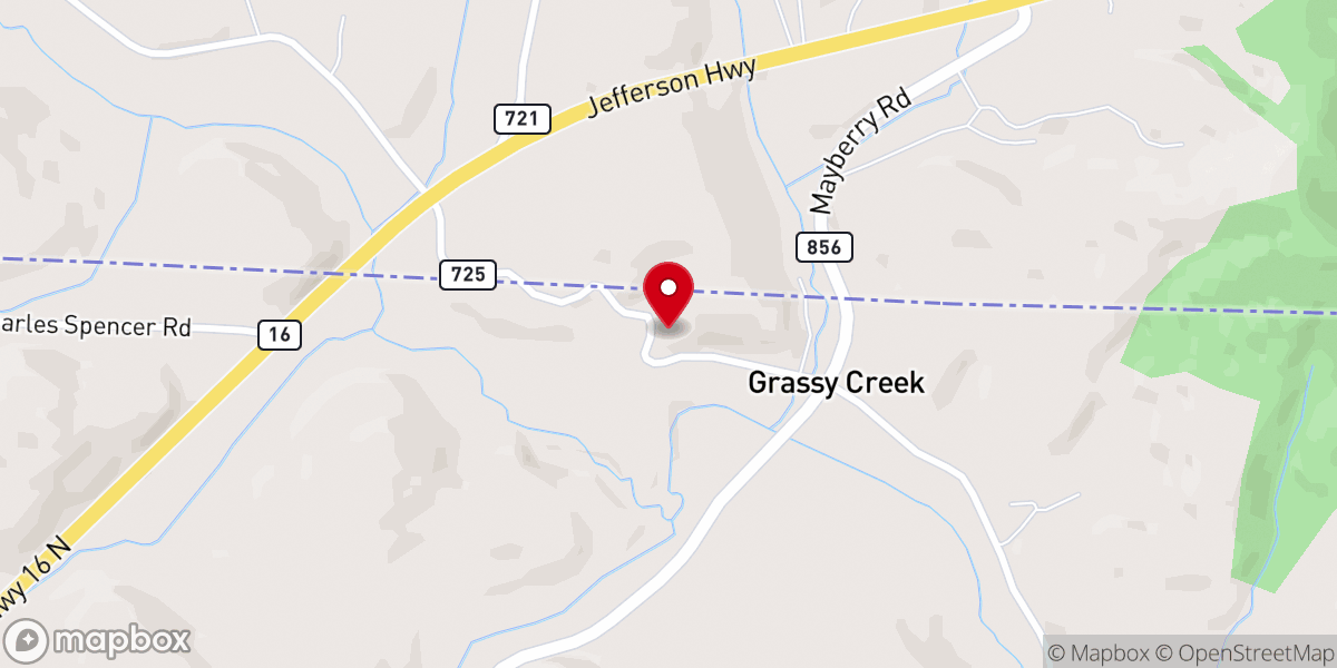 Map showing location of Little Helton Church