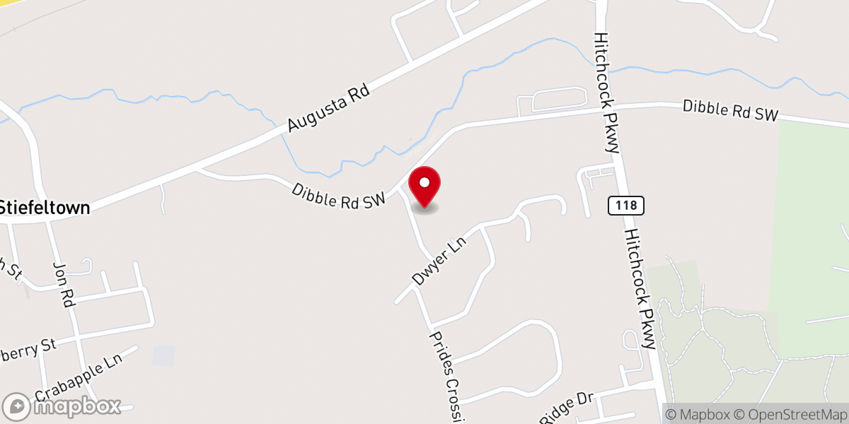 Map showing location of Church of Christ On Dibble Rd