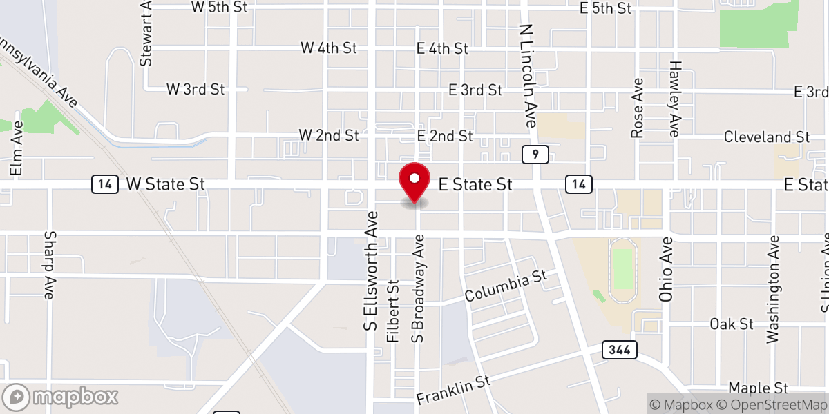Map showing location of Tri County Church of God