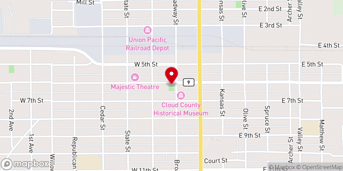 Map showing location of Broadway Plaza