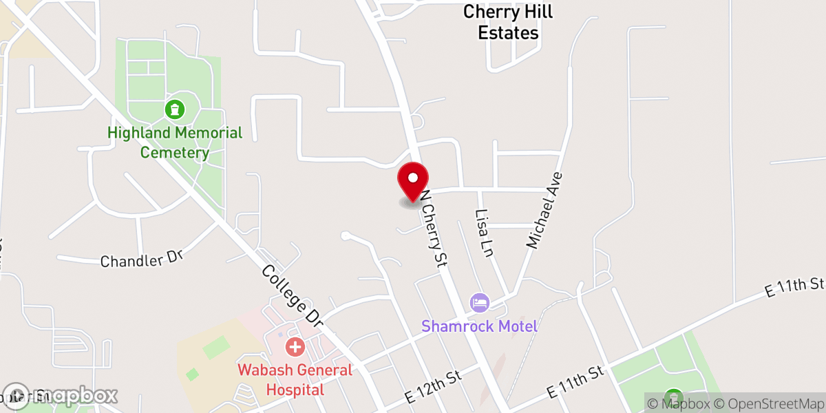 Map showing location of Hope Lutheran Church