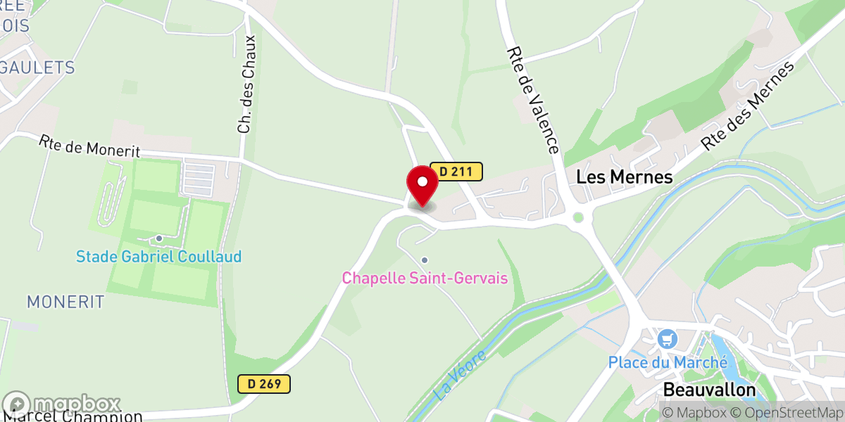 Map showing location of Ruines de la Chapelle Saint-Gervais