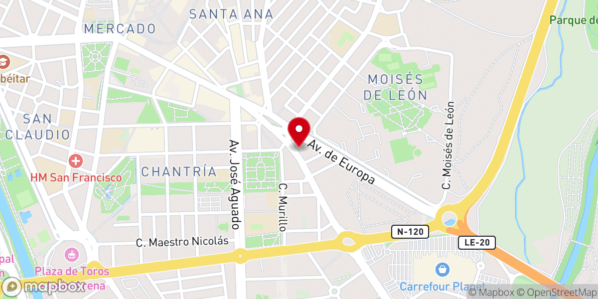 Map showing location of Iglesia Ortodoxa Rumana (Biserica Ortodoxă Română) - León