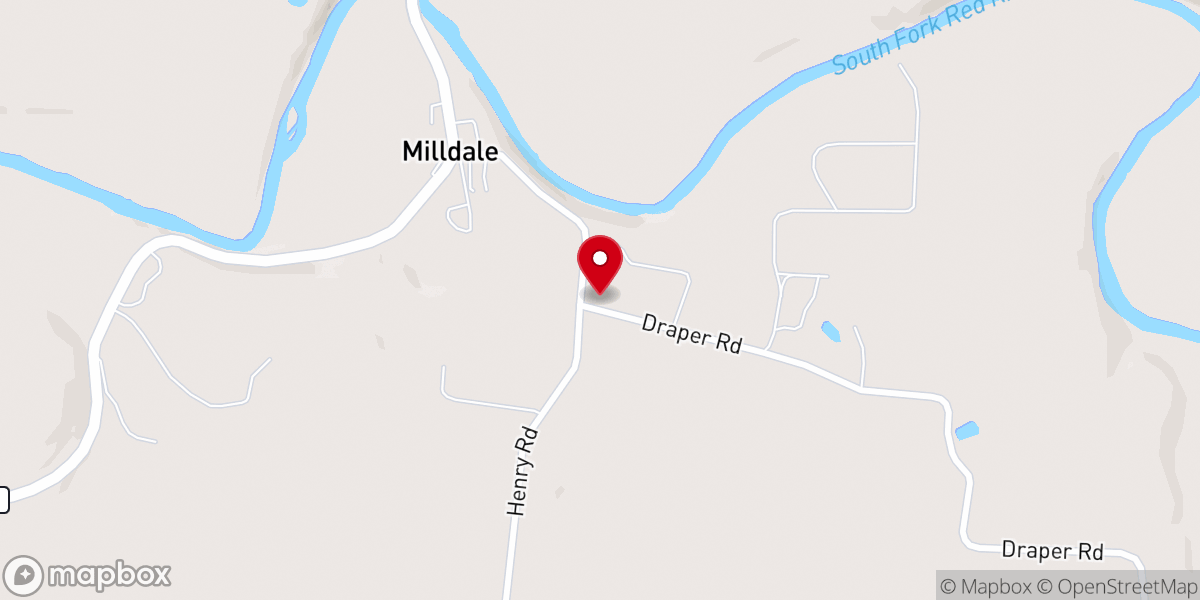 Map showing location of Milldale Presbyterian Church