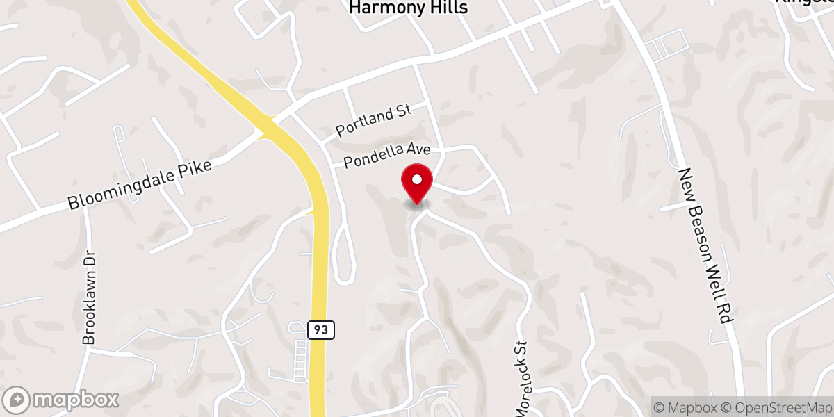 Map showing location of Bethany Church