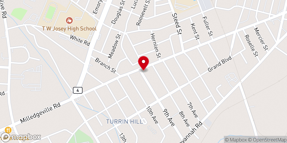 Map showing location of First Mt. Moriah Baptist Church- Augusta