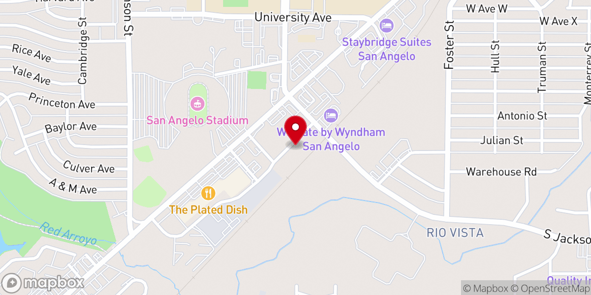 Map showing location of Calvary Chapel San Angelo