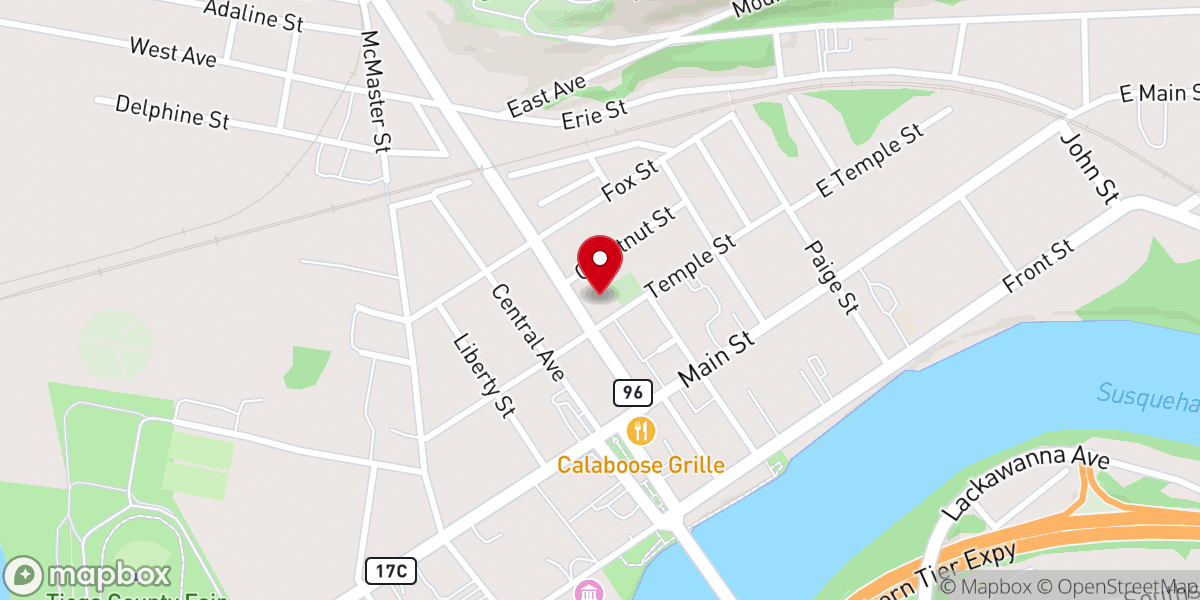 Map showing location of First Presbyterian Union Church