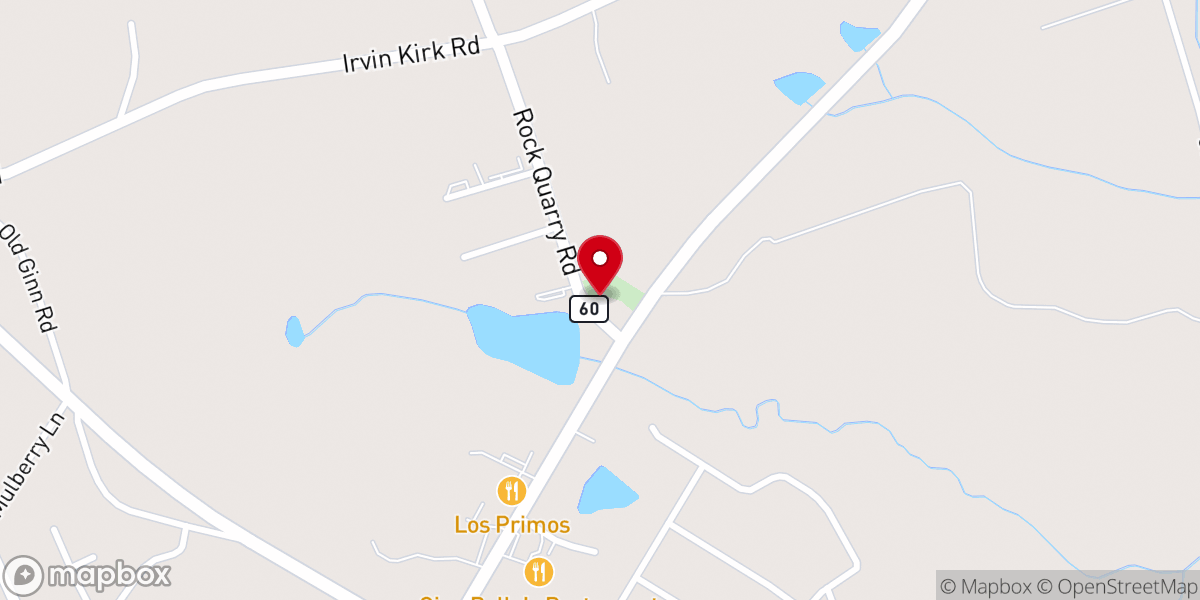 Map showing location of Fairfield Baptist Church