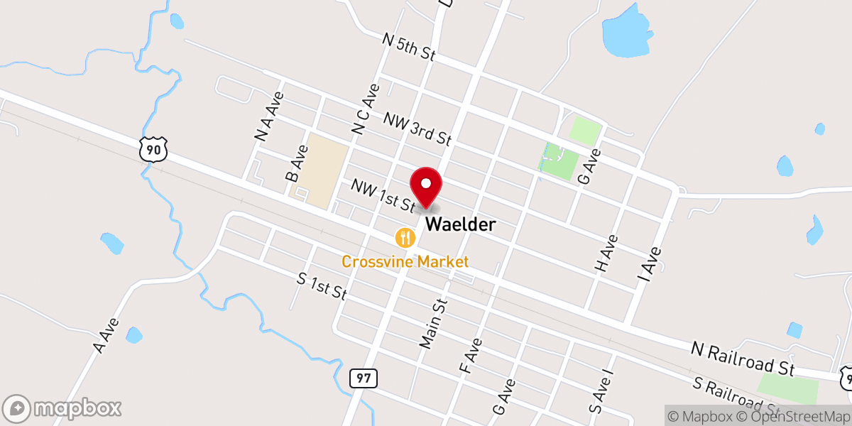 Map showing location of Waelder Touch of Grace Ministry
