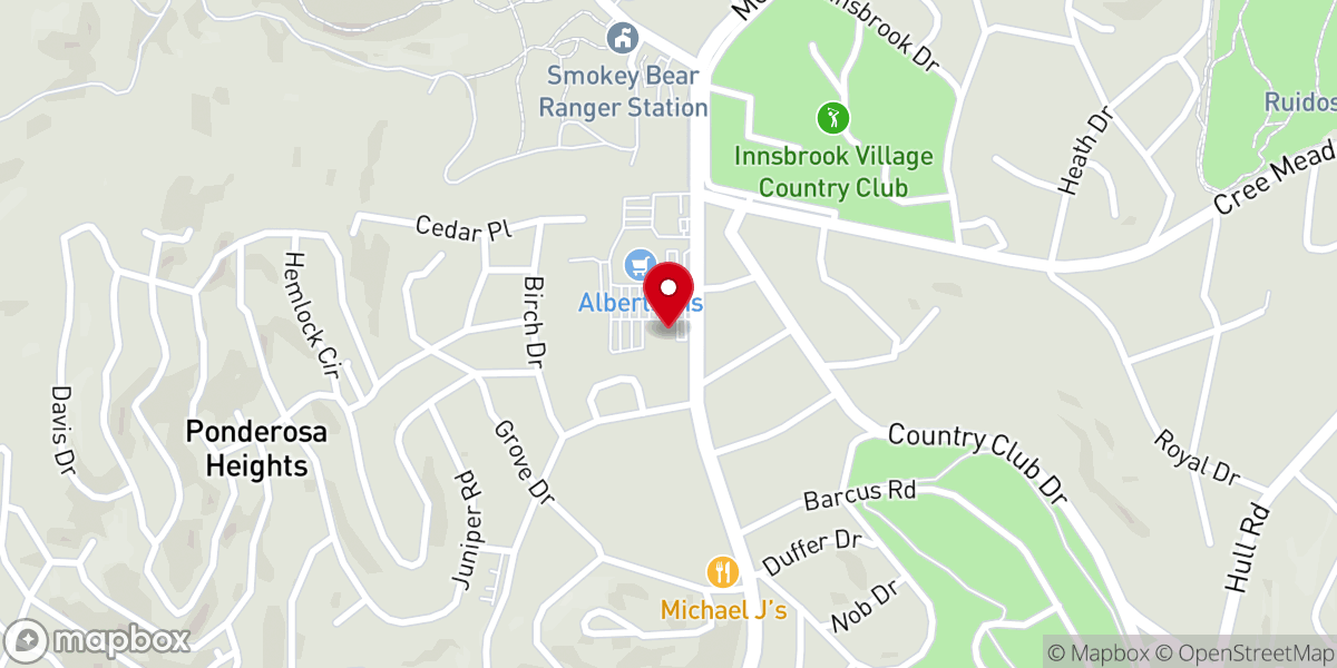 Map showing location of Calvary Chapel Ruidoso