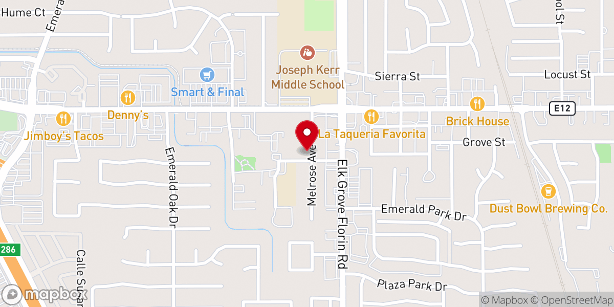 Map showing location of Elk Grove Congregational Church