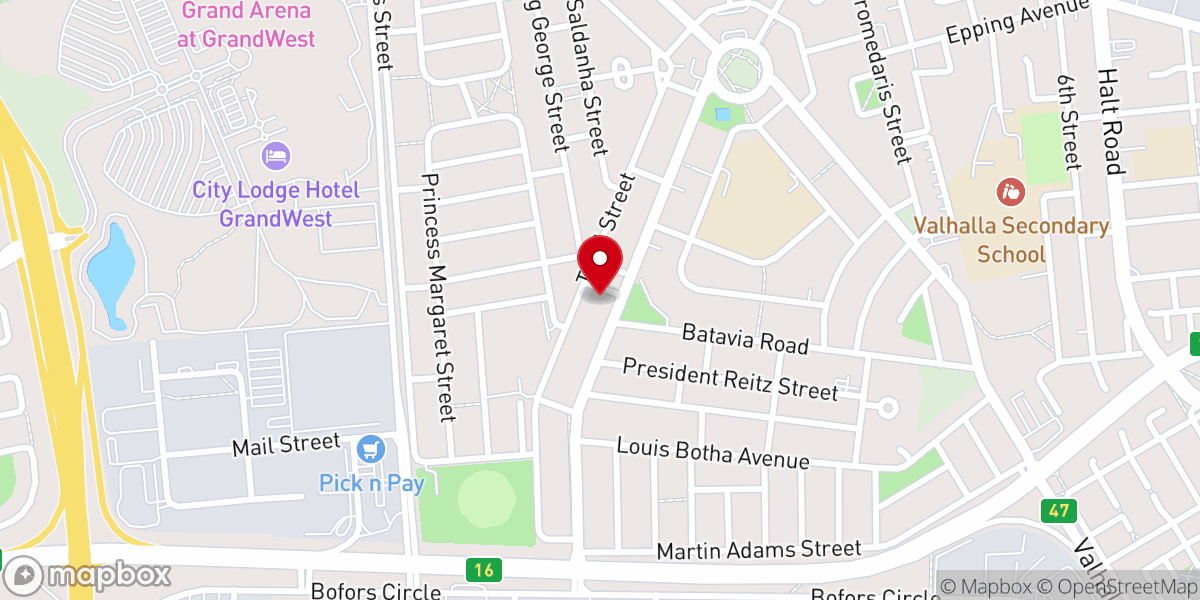 Map showing location of Holy Rosary Catholic Church