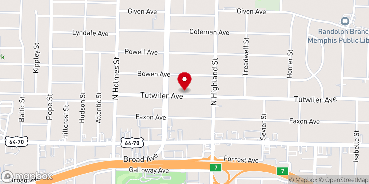 Map showing location of Highland Heights Cumberland Presbyterian Church