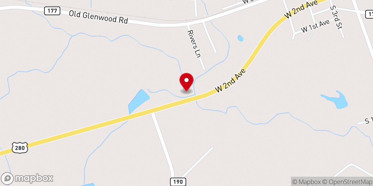 Map showing location of Friendship Baptist Church