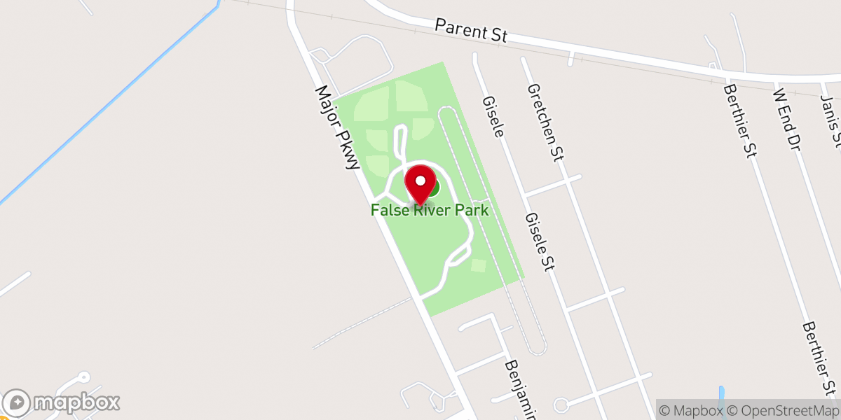 Map showing location of Pointe Coupee Parish Parks and Recreation Department