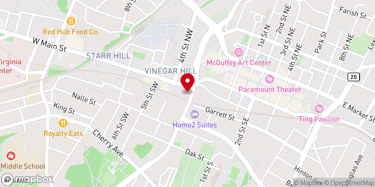 Map showing location of The Point Church - Ridge Street Campus