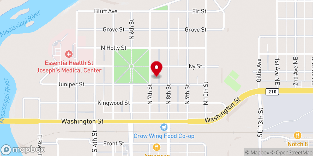 Map showing location of St Paul's Episcopal Church