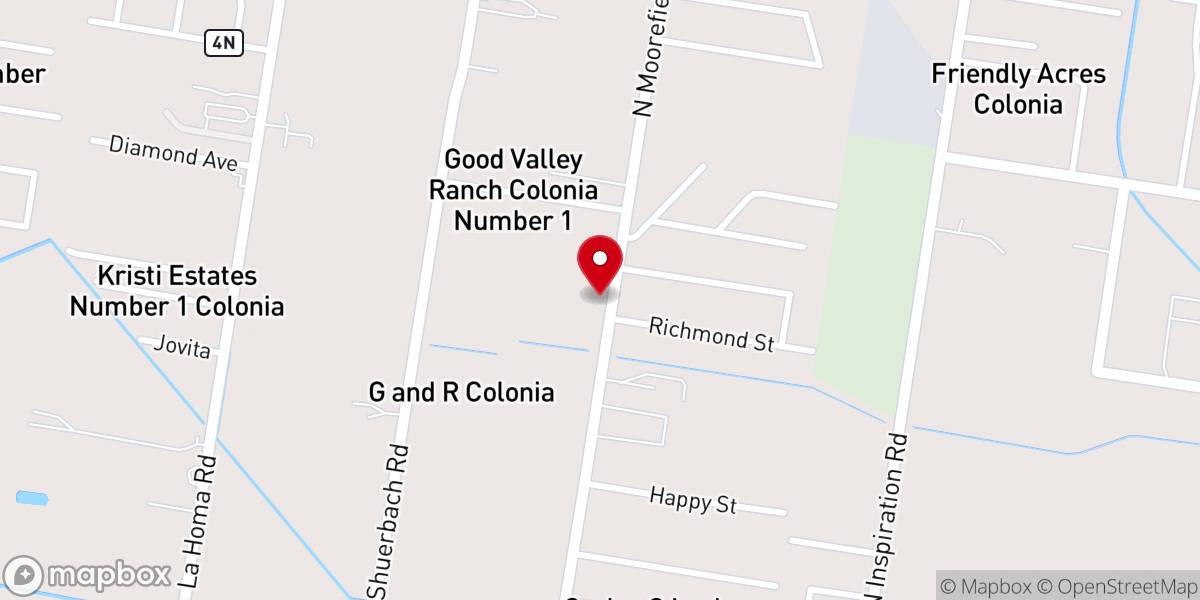 Map showing location of Iglesia Casa de Paz