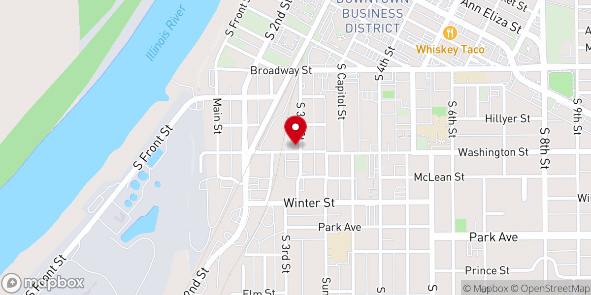Map showing location of Christian Civic Outreach for the Pekin Area Churches