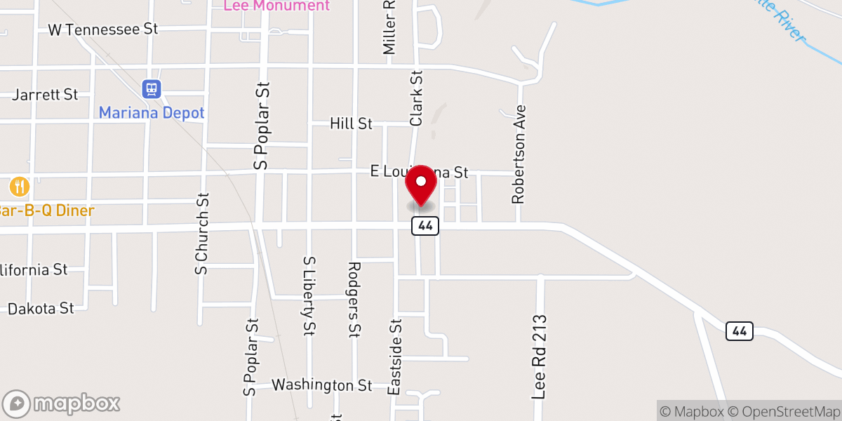 Map showing location of First Assembly of God: Marianna