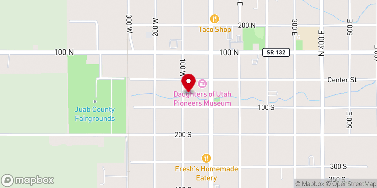 Map showing location of Juab County Food Bank