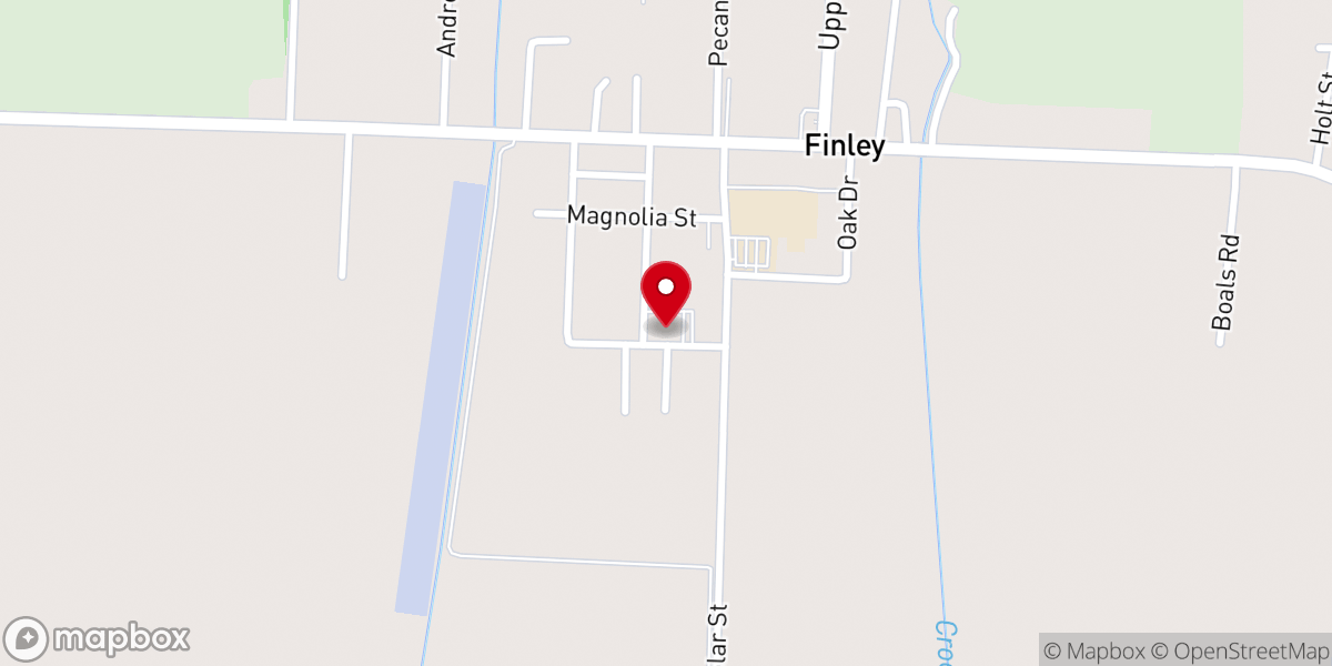 Map showing location of Finley United Pentecostal Church Inc