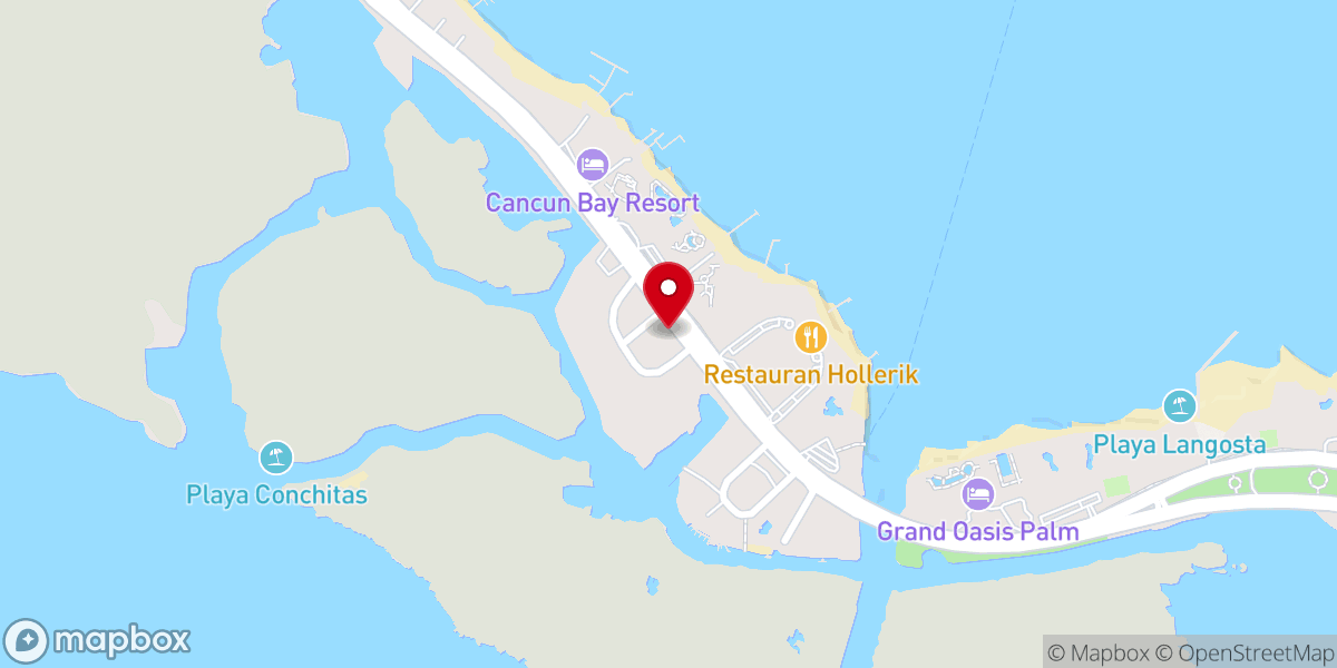 Map showing location of Capilla de Adoración Perpetua Internacional de Cancún / Cancun's International Adoration Chapel