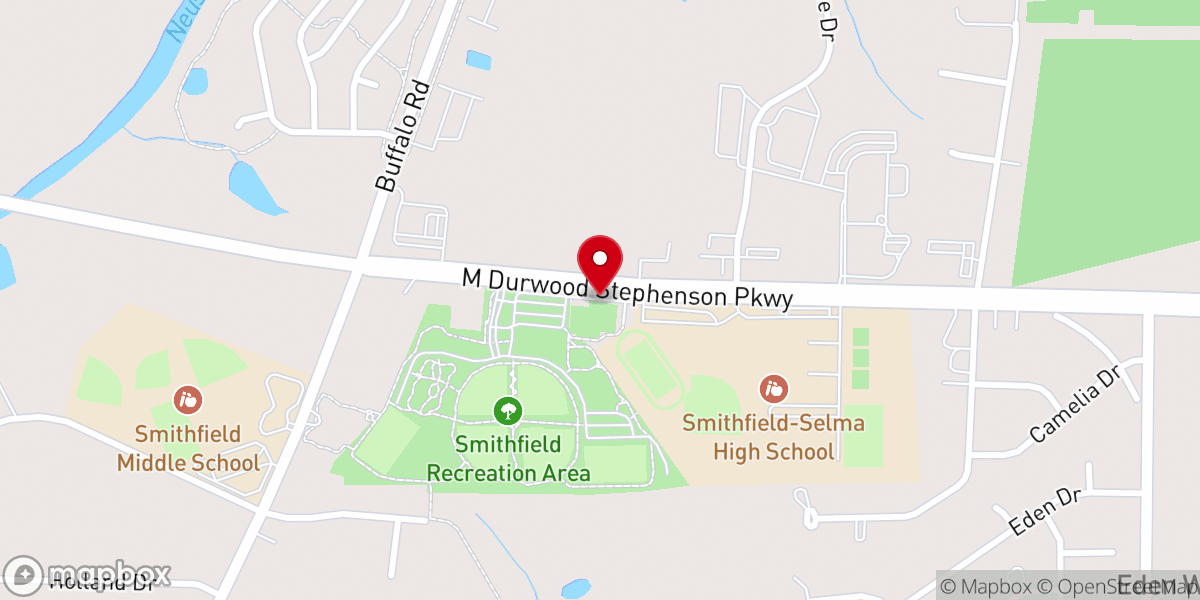 Map showing location of Smithfield Recreation & Aquatics Center