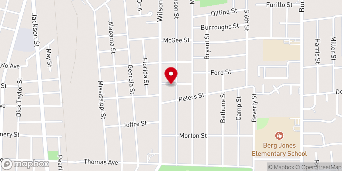 Map showing location of Solomon Temple Baptist Church