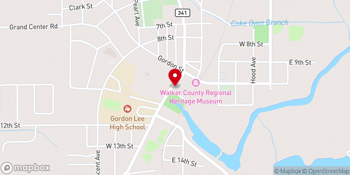 Map showing location of Elizabeth Lee Methodist