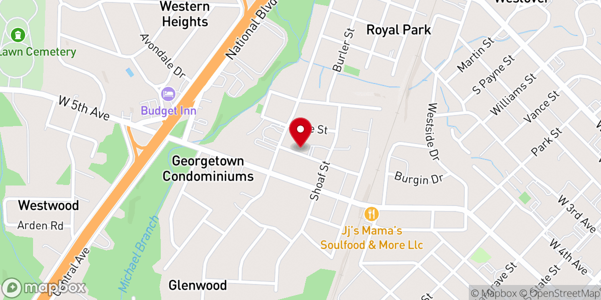 Map showing location of Lexington Church of God