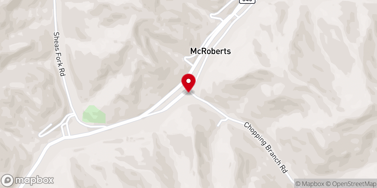 Map showing location of McRoberts Church