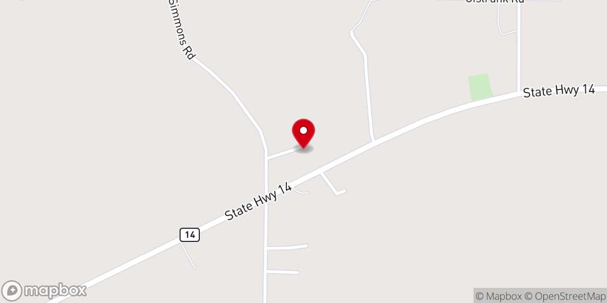 Map showing location of Oak Leaf Missionary Baptist Church