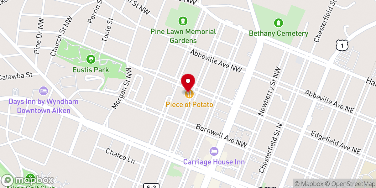 Map showing location of Rose Hill in Aiken