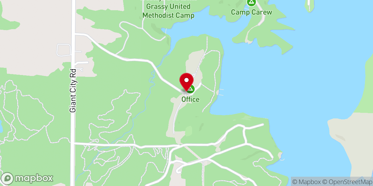 Map showing location of United Methodist Camp