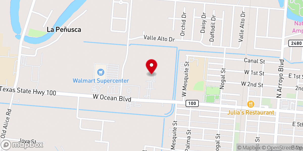 Map showing location of Community of Christ Los Fresnos