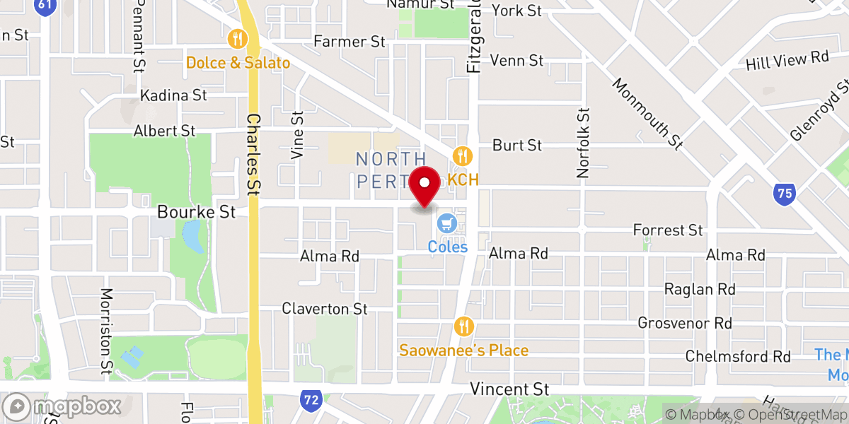 Map showing location of St Hilda's Anglican Church North Perth
