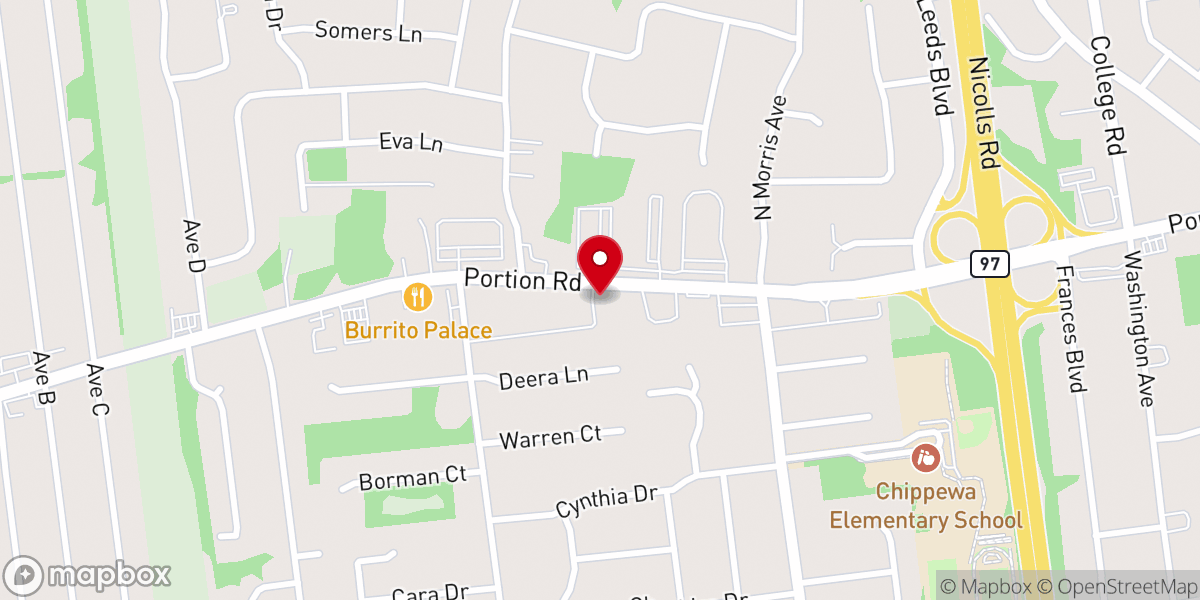 Map showing location of Village Of Faith Church