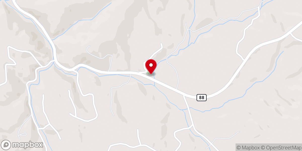 Map showing location of Roan Creek Church