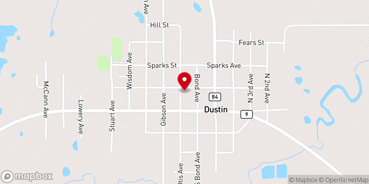 Map showing location of First Baptist Church