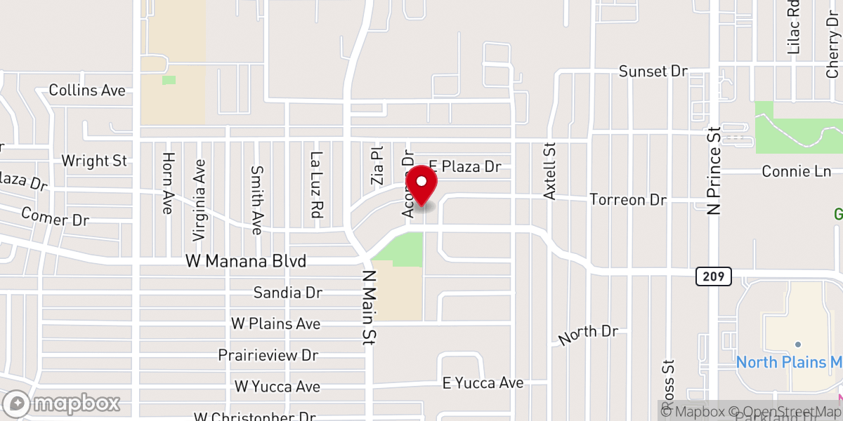 Map showing location of Servant's Heart Chapel