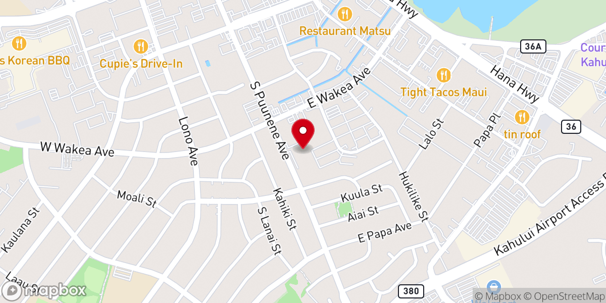 Map showing location of Maui Philippine Baptist Church